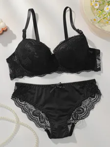 Ensemble soutien-gorge et culotte en dentelle à armatures pour femmes, Lingerie Push Up transparente, soutien-gorge Sexy et confortable pour femmes, cadeaux quotidiens