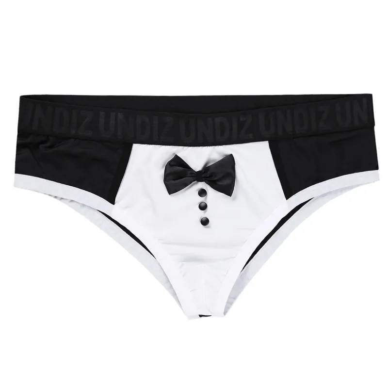 ผู้ชายน่ารัก Tuxedo Boxer กางเกงขาสั้นชุดชั้นในสีดำ Splice Cotton Bow Tie กางเกงสำหรับก่อนนอน Surprise กางเกง