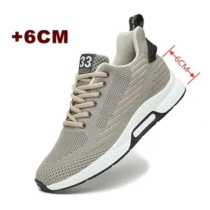 Kasut Lif Saiz Besar Lelaki Sneakers Kasut Mentinggikan Ketinggian Menambah Sol Kasut 6CM Lelaki Kehidupan Seharian Kasut Meningkatkan Ketinggian