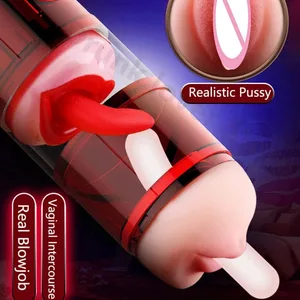 6 jazyků Hlasové výstřik/Vagina Mužský masturbátor Jazyk Automatické olizování Penis Kapesní Pussy Hluboké hrdlo Orální Sex Hračky pro muže