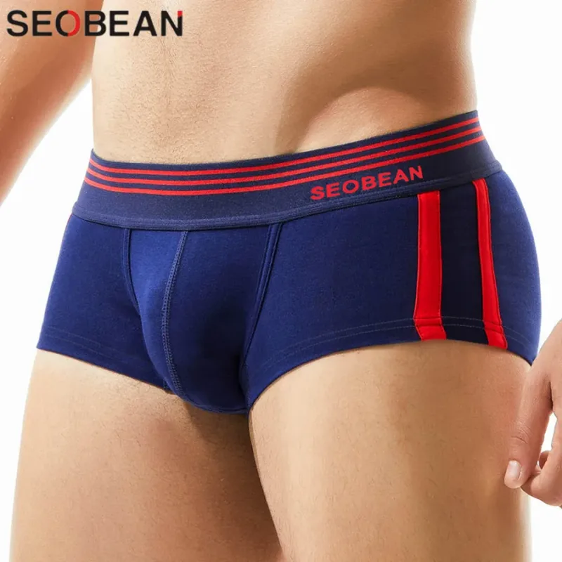 Boxershorts i bomull som andas för män, U-konvex påse Låg midja, bekväma stretchiga mjuka underkläder för vardaglig fritid 3256810339324873