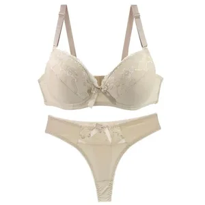 DaiNaFang nouveau soutien-gorge Push Up Sexy ensembles rembourré solide sous-vêtements en dentelle pour les femmes BCDE tasse grande taille Lingerie féminine