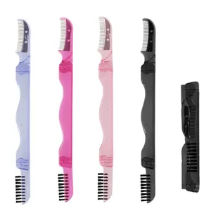 Βούρτσα βλεφαρίδων Comb Eyelash Extension Supplies Επαγγελματικά πινέλα μακιγιάζ Πτυσσόμενη βούρτσα βλεφαρίδων με χτένα φρυδιών από ανοξείδωτο ατσάλι
