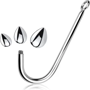 Maliit na daluyan malaki 3 bola set metal anal hook beads ulo butt plug dilator prostate massager insert bdsm sex toy para sa lalaki