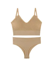 Dunne draadloze dames push-up bh-sets Plus-maat sporthaltervest Franse driehoekige cup-bh's voor dameslingerie