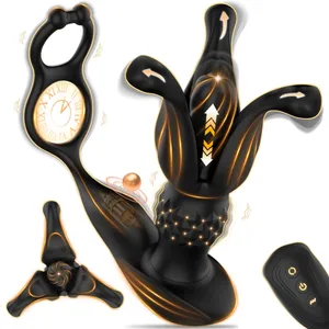 Tukang Urut Prostat Dubur Lelaki Vibrator Alat Kawalan Jauh Menyumbat Dildo Bergetar Palam Punggung dengan Cincin Zakar Mainan Seks untuk Lelaki Wanita