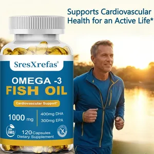Halolaj 1000 Mg | Omega 3 + EPA és DHA | Agy Szív ízületek Bőr és immunrendszer támogatása | 120 Count GMO-mentes lágyzselé-kiegészítő