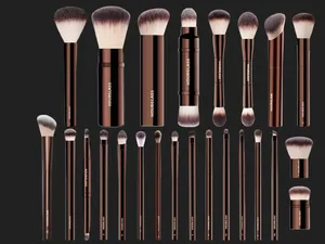 Clessidra Set completo di pennelli per trucco di lusso da 23 pezzi, morbidi capelli sintetici, manico in metallo, set completo di pennelli cosmetici, custodia gratuita