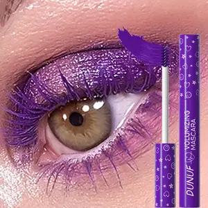 Rimel pentru gene colorate 5D Fibră de mătase Volum ondulare Alungire gene Extensie Violet Albastru Alb Machiaj pentru ochi rezistent la apă