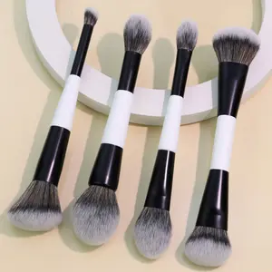 Sada dvouhlavých štětců na make-up F1-F4 pro zvýraznění make-up tvářenky Kosmetické štětce pro tvarování obličeje