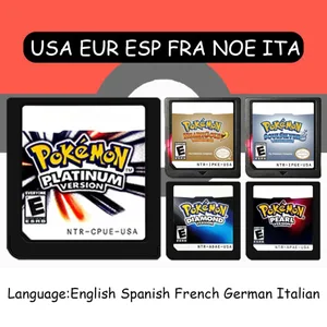 USA EUR FRA ITA NOE AUS ESP NDS Game Cartridge Pokemon Black White Platinum HeartGold SoulSilver til DS 2DS 3DS konsol