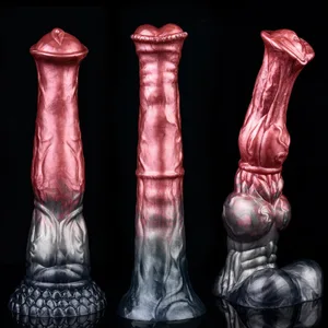 Silikonový koňský dildo anální kolík s velkým uzlem Vaginální stimulátor bodu G s přísavkou Sexuální hračka pro dospělé pro ženy Muži