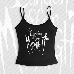 Frauen Gothic Spider Web Print Cami Tank Top Ärmellose Spaghetti Strap Y2K Schlank Abgeschnitten Leibchen Dark Punk Streetwear Tops