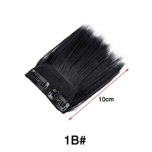 สังเคราะห์ 10 "20" 30 ซม. คลิปใน Extension ผมตรง Pad Hairpieces ผมบางที่มองไม่เห็นผมไม่มีรอยต่อแผ่นเพิ่มผม