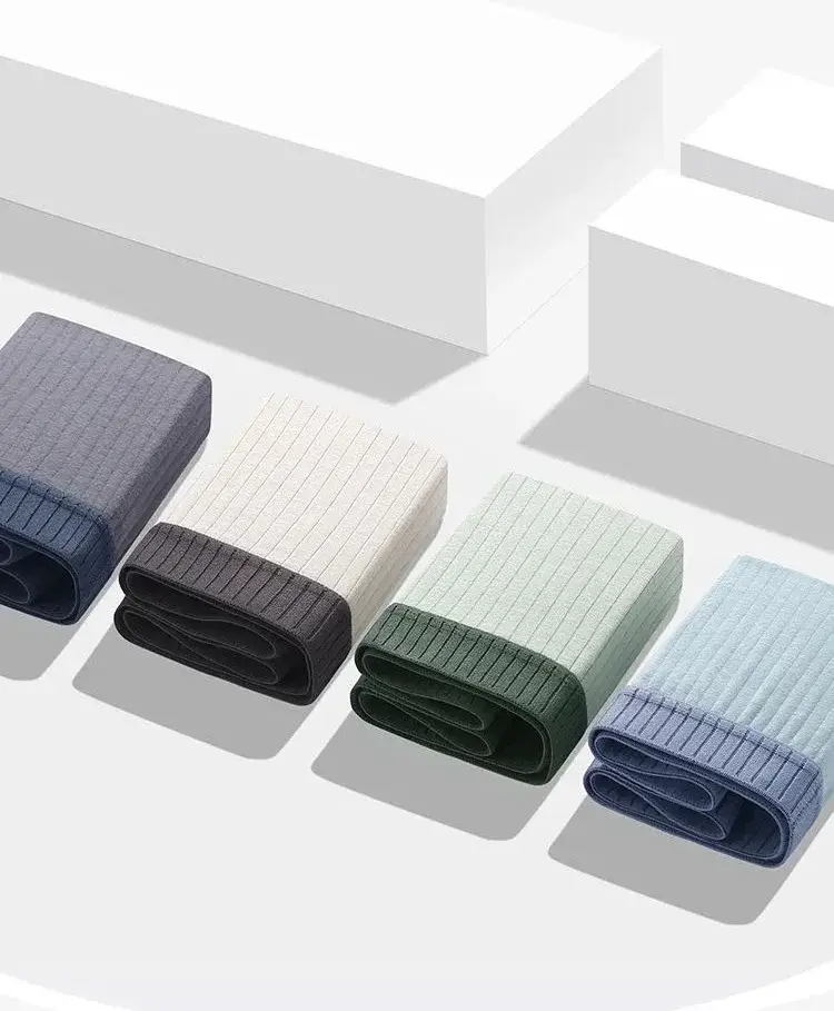 7 peces/lot de roba interior de cotó per a home Calçat curt boxer de cotó pur transpirable de cintura mitjana alta elasticitat Pantalons curts d'home suaus atractius L-4XL
