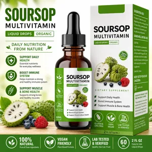 قطرات سائلة من Soursop، مكمل عشبي، مكمل نباتي مع مزيج من فاكهة وأوراق Soursop، تركيبة صحية يومية، نباتي