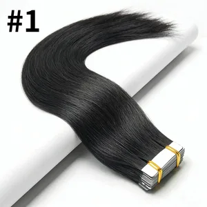 نوار مستقیم در اکستنشن مو 100% واقعی Remy Human Hair Skin Weft Salon Weft Salon For Woman 50G Tape Ins Human Hair Extension