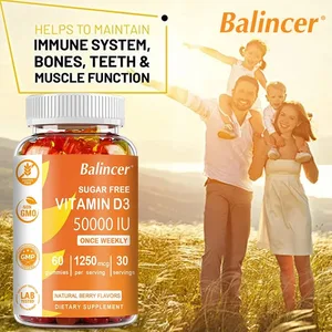 Nagy hatékonyságú D3-vitamin 50 000 NE – Immunrendszert támogató csontfogak szív- és idegrendszer egészsége Antioxidáns – gluténmentes, nem GMO