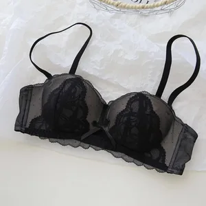 Sexet fransk Demi Cup Blonde Bralette Sæt Trådløs Push Up BH til kvinder Ingen bøjle Komfortabel ikke polstret Sexet sød Teen BH AB