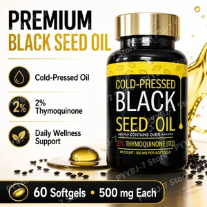Kapsle s černým olejem lisovaným za studena obsahují 1000 mg přírodního oleje Nigella Sativa – denní bylinný doplněk 60 na láhev
