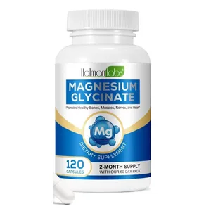 Capsule di glicinato di magnesio con 208 mg di bisglicinato elementare per il supporto di ossa, muscoli e nervi sani Adulti 120 capsule