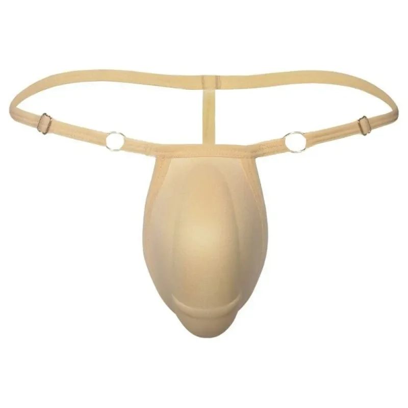 T-back Push Up Sponge Cup Pad Thongs Adjustable 3D Front Padded Briefs Seamless Low-waist Men Shapewear Men Panties Accessories