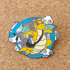 Pin Enamel Anime Pokemon Charmander Koleksi Bros Kartun Logam Dinosaurus Kawaii Ransel Tas Topi Kerah Lencana Kerah