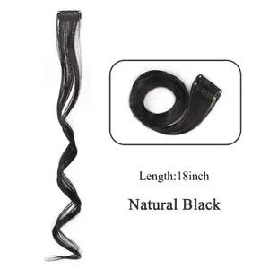 Syntetické Clip In One Pieces Barevné prodlužování vlasů Kudrnaté syntetické vlasy 18" dlouhé Ombre vlasy Růžová Fialová Červená Modrá