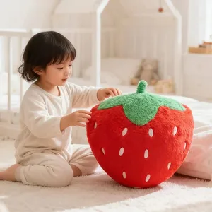 Aardbei Kussen Zacht Gevuld Pluche Speelgoed Sweety Aardbei Bank Knuffelkussen Voor Thuis Kussen Fruit Thema Verjaardagscadeaus