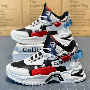 Gratis pengiriman sepatu olahraga pria penambah tinggi badan musim gugur musim dingin sepatu lari kasual atasan tinggi luar ruangan nyaman bersirkulasi