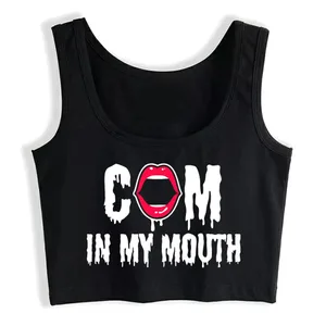 Chodź do moich ust Drukuj Seksowny, krótki top teściowa Humor Zabawa Flirty Bdsm Styl Tank Top Swinger Niegrzeczna koszulka