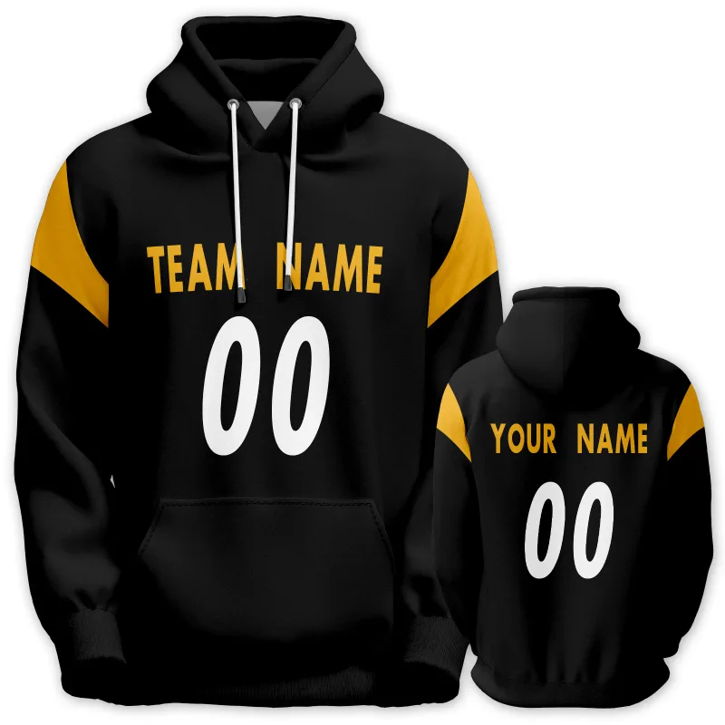 Herre brugerdefineret fodbold hættetrøje Personligt trykt holdnavn nummer Sweatshirt Game Day Pullover gave