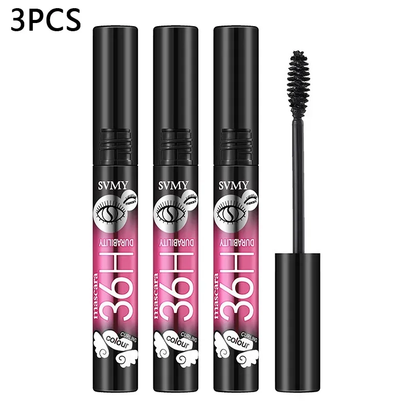 Fiber Mascara Sort Tyk Krøllet Holdbar Vandtæt Svedtæt forlængende Mascara Volumiserende Naturlig Eye Lash Extension Makeup
