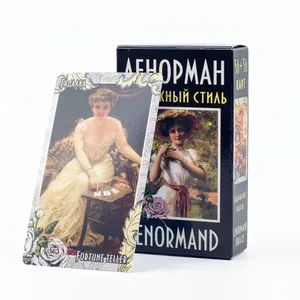 72 szt. ЛЕНОРМАН ВИНТАЖНЫЙ СТИЛЬ LENORMAND ORACLE Rosyjskie wizje Tarot Wróżenie Los Deck Gra planszowa na imprezę rodzinną