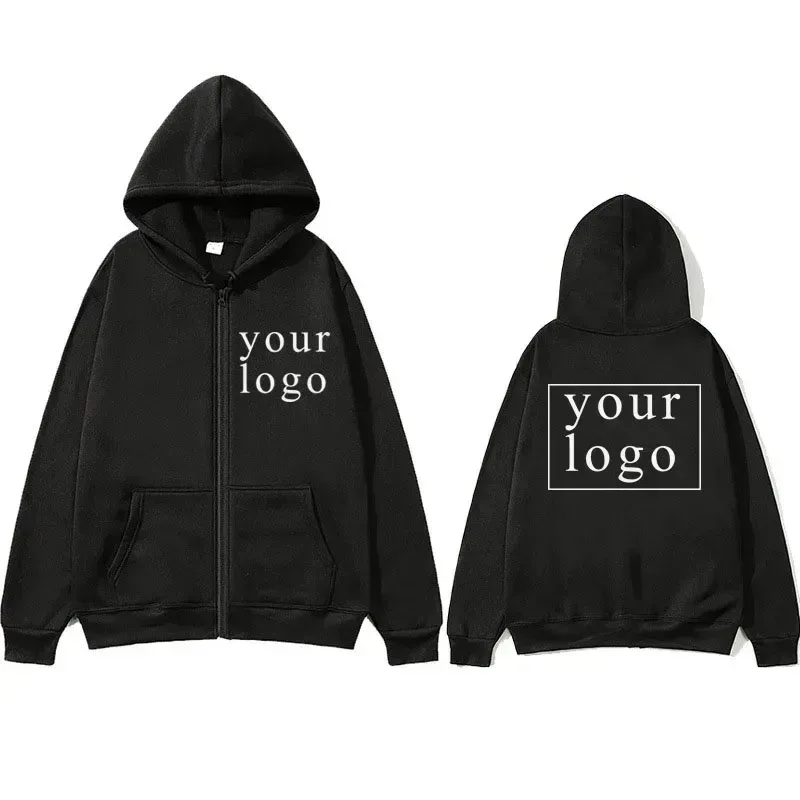 Novo masculino feminino diy zíper cardigan hoodie 2025 nova moda seu próprio design marca logotipo/imagem personalizado em qualquer lugar