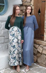 AS SS26 Luxe elegance שמלת סאטן החלקה + סט בגדי נשים עליונים סרוגים באורך רצפה מקסי מתכוונן