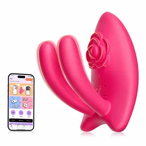 G-Spot dan Penggetar Klitoris Boleh Dicas semula untuk Pasangan 3 Motor Kuat 9 Mod Getaran Kawalan Aplikasi Mainan Silikon untuk Ultimate