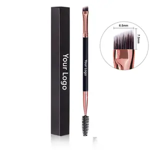20 Buah Kuas Alis Label Pribadi Sisir Bulu Mata Kuas Makeup Ujung Ganda Spoolie Bersudut 2 In 1 Kuas Alis Bulu Mata Jumlah Besar