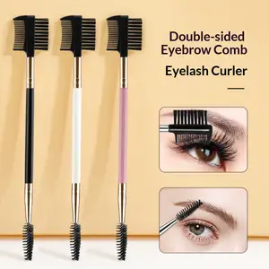3Pcs Double-Ended Eyebrow Eyelash Brush Set na may 3 Iba't ibang Spoolie Brushes Makeup Grooming Tool