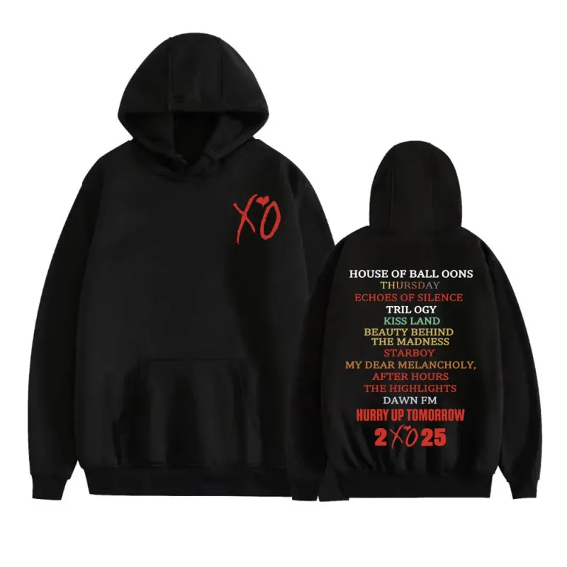 The Weeknd After Hours Album 2025 Felpe con stampa Abbigliamento da uomo Moda Hip Hop Street Felpa in pile Comfort Oversize con cappuccio