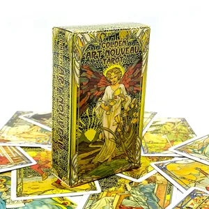 Kultainen jugend Tarot 78 korttipakka jugendtyylinen vintage-tyylinen Tarot-kortit Ennustaminen Ennustaminen Lautapelit Korttipeli
