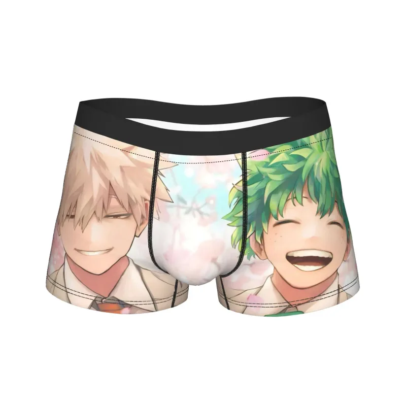 Män My Hero Academia Anime Långkalsonger Deku Bakugo Mode Boxerbyxor Shorts Trosor Man Mjuka kalsonger Plus Size