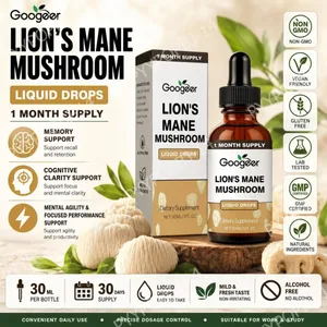 Googeer Lion's Mane Mushroom -neste pudottaa muistia ja keskittymistä tukee kognitiivista selkeyttä, henkistä ketteryyttä, alkoholiton 30 ml