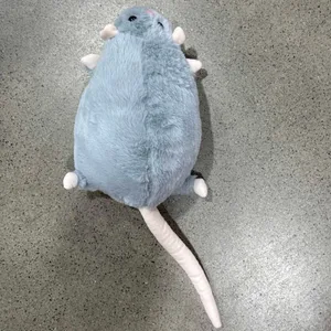 Pluș de șobolan cu ramură florală – pernă de șoarece drăgălaș în 3 dimensiuni (35/50/90 cm) Animal adorabil de pluș Kawaii pentru pat sau canapea