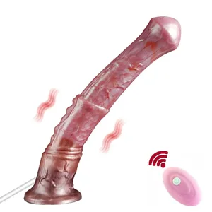 Ejaculando cavalo vibrador 10 modos vibrador feminino clit estimulador silicone animal pênis com otário brinquedo sexual para mulher