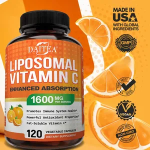 Vitamine C liposomale 1600 mg – Vitamine C liposomale hautement absorbable, supplément antioxydant, système immunitaire et booster de collagène