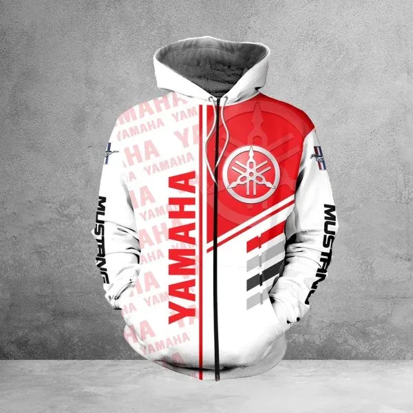 Yamaha Motorrad Herren Kapuzenpullover, 3D-gedruckter Pullover, hochwertiges Street-Style-Sweatshirt, Windjacke, Sportbekleidung