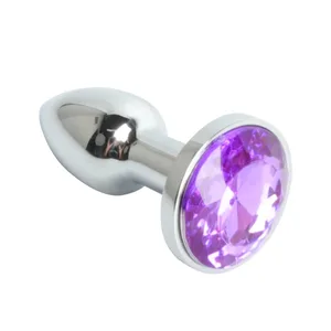 Mini Metal Anal Plug XXS Maliit na Anal Dilator Para sa Mga Pang-adultong Lalaki Babae Butt Plug Na May Round Crystal Babae Masturbesyon Anus Sex Toys
