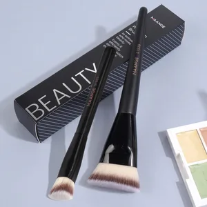 2PCS Flawless Makeup Brush Flat/Angle Foundation Contour Brush Under Eyes Makeup Brush for Liquid Cream Beauty Tools