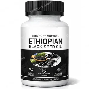 Ethiopian Black Seed Oil Softgels 800 mg za studena lisovaný bylinný extrakt kapsle Denní podpora rovnováhy zdraví Bez GMO Počet 60